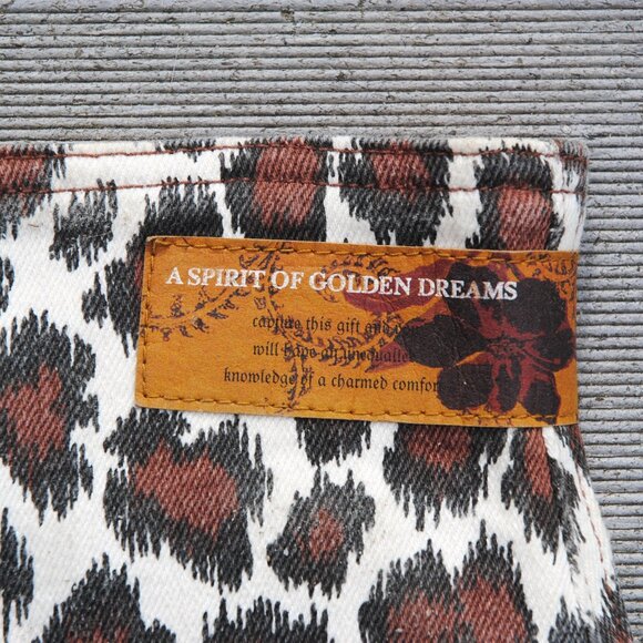 80s leopard print high waist skirt by Network Sz 12 heavy denim, side zipper - Picture 4 of 6